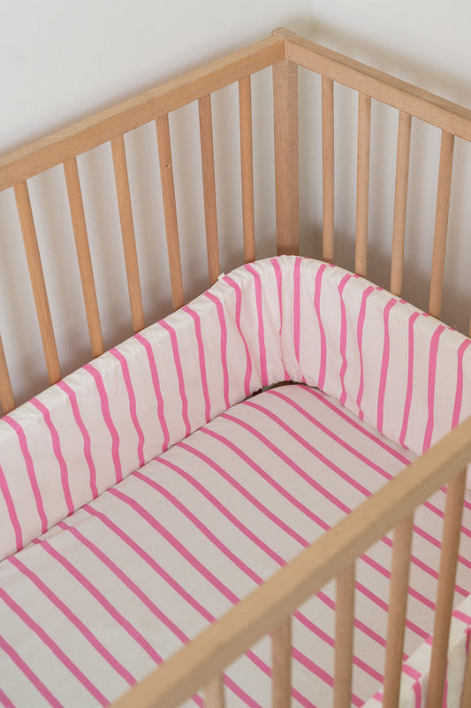 Pink Stripe Cot Fitted Sheet