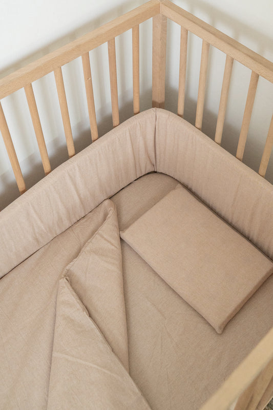 Beige Washed Cot Duvet