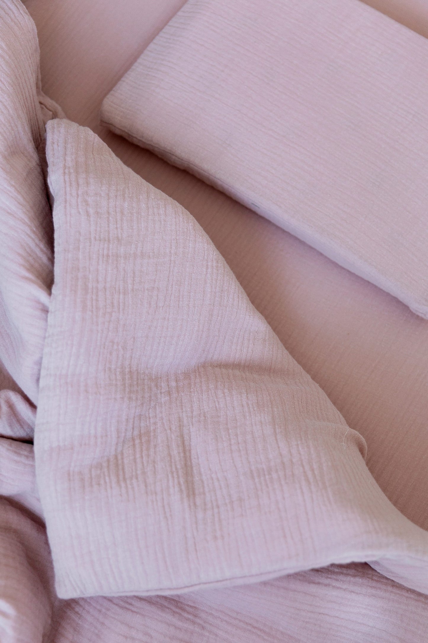 Dusty Pink Muslin Cot Duvet