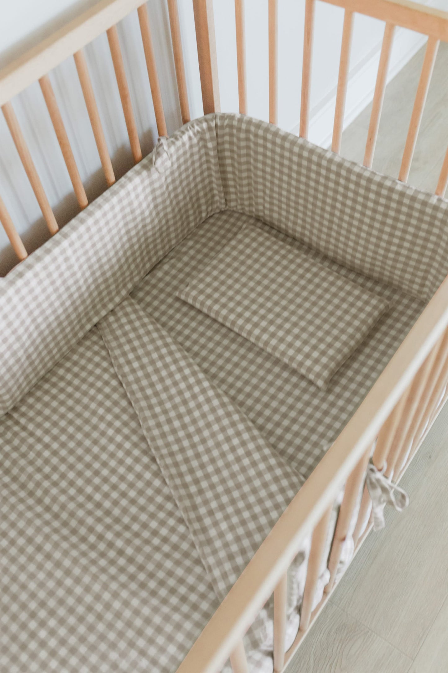 Natural Gingham Cot Duvet