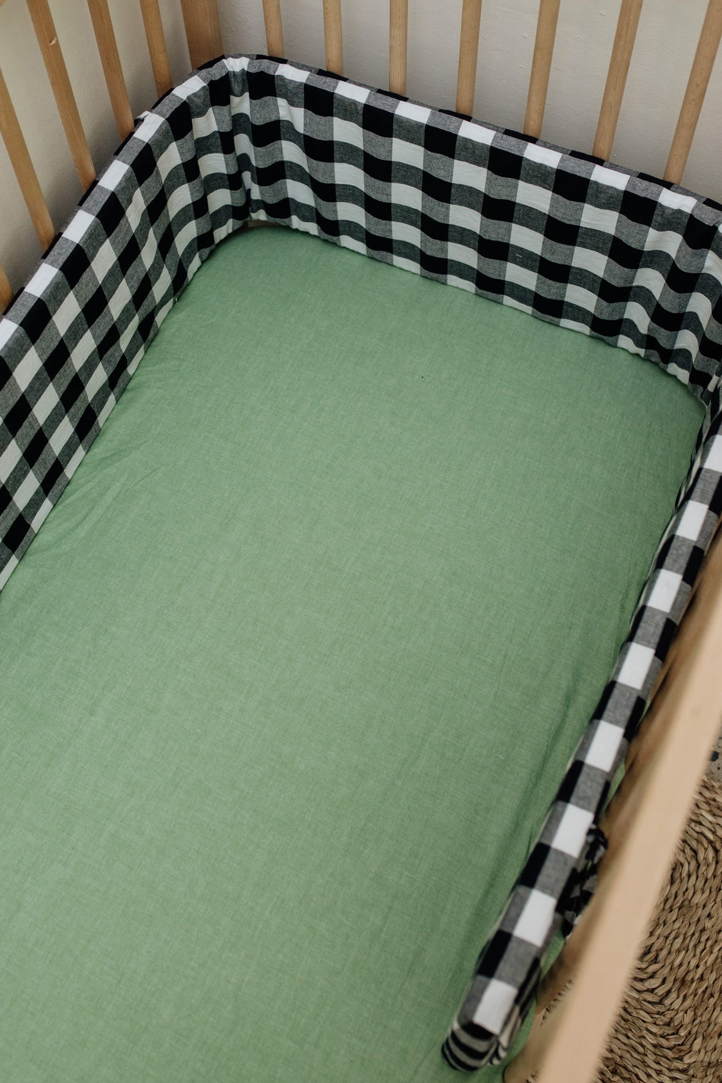 Fern Washed Cotton Cot Fitted Sheet