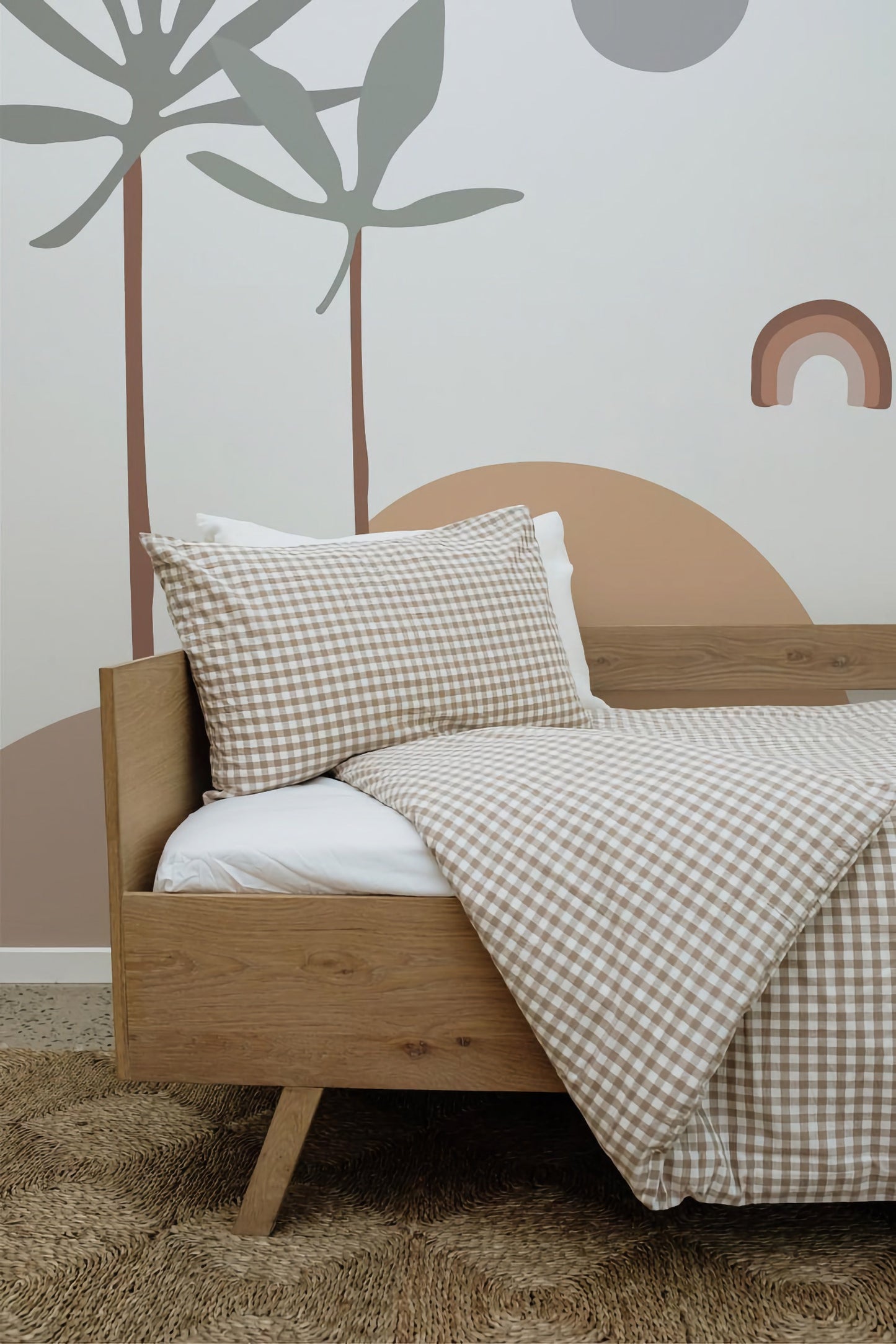 Natural Gingham Kids Duvet