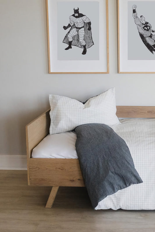 Charcoal Grid Duvet